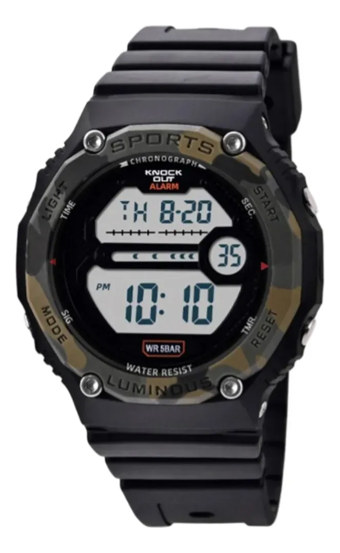 Reloj Pulsera Knock Out KN8188 para Hombre Negro - Camuflado 01