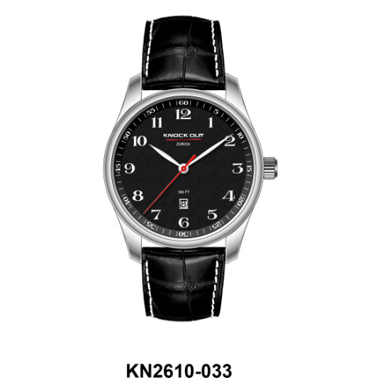 Reloj Knock Out 2610-033 para hombre, esfera y correa negras